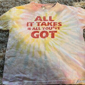 Gildan Ultra Cotton All It Takes Is All You've Got Multicolored T-Shirt Girls L